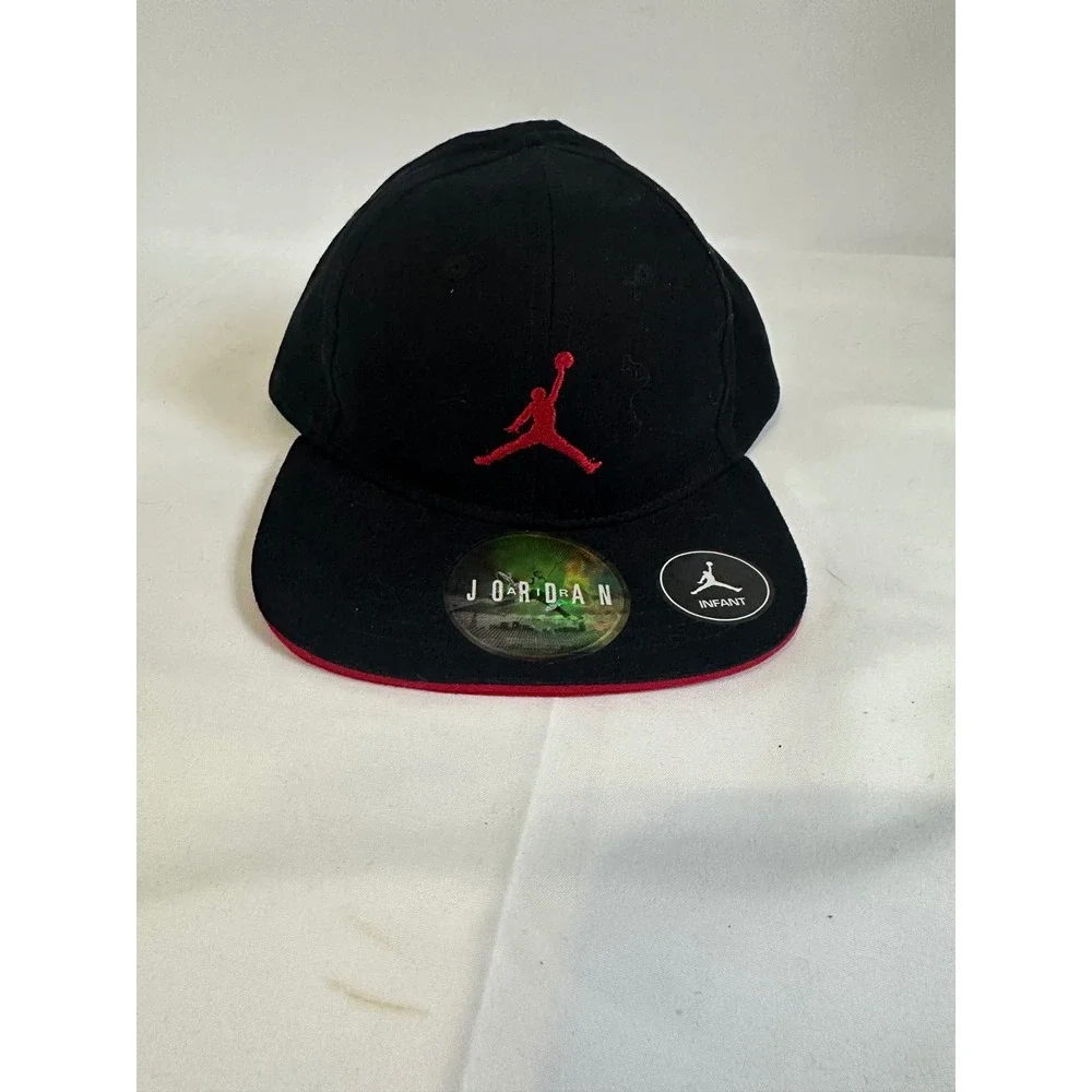 Jordan Infant Black Red Logo Adjustable Hat‎ Cap Baby Toddler